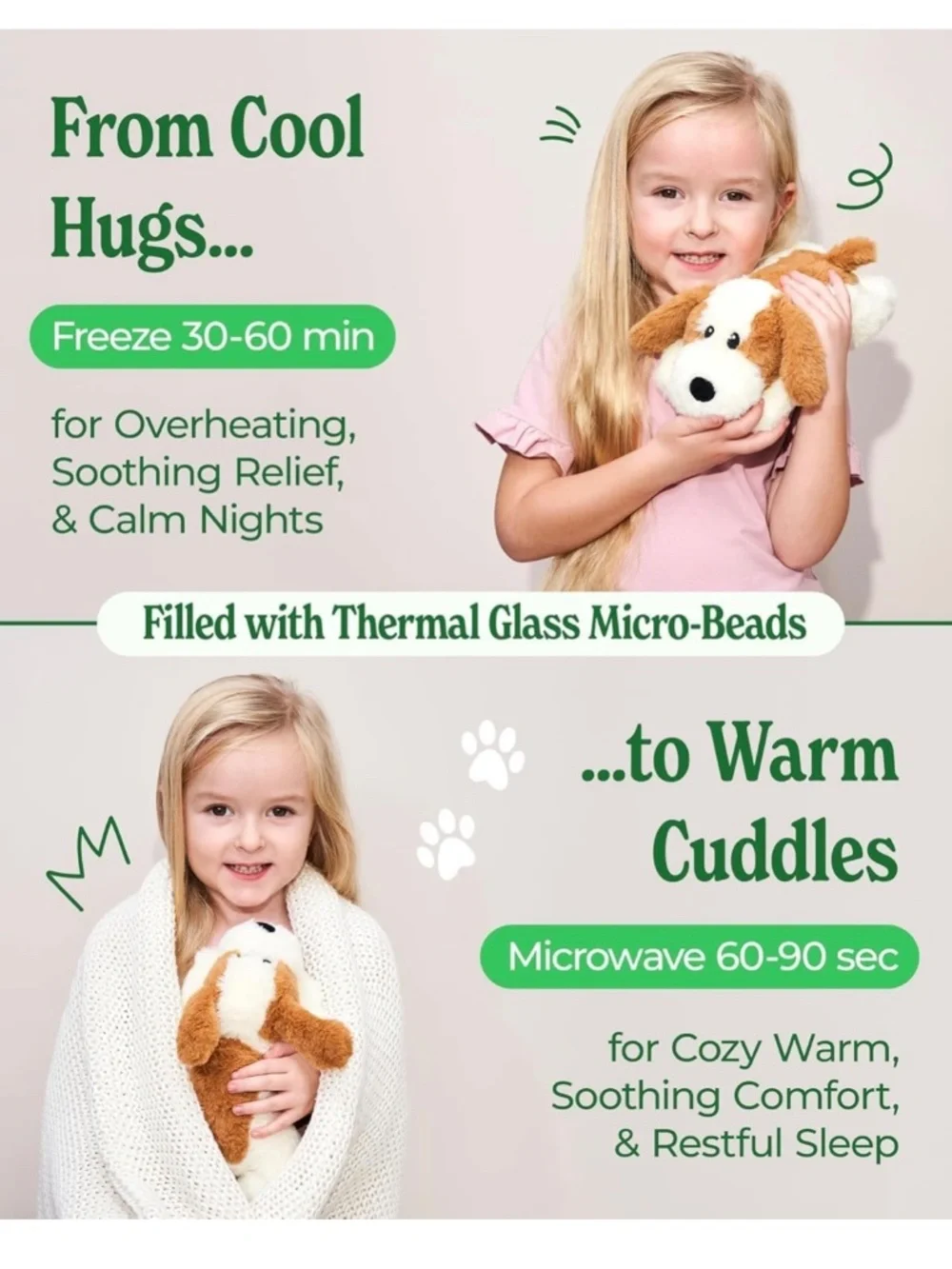 Heatable Weighted Plush Puppy Dog